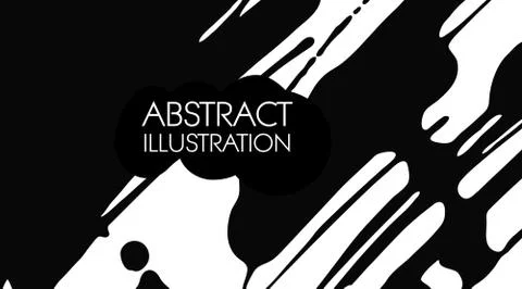 Cool vector bright poster with abstract ink color elements. Illustrazione stock