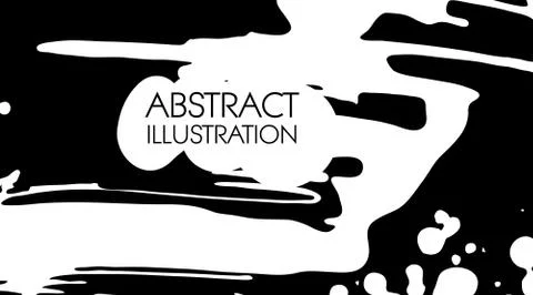 Cool vector bright poster with abstract ink color elements. Stock Illustration