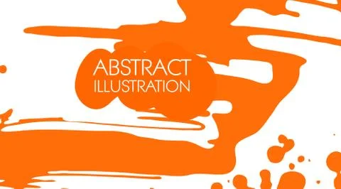 Cool vector bright poster with abstract ink color elements. Stock Illustration