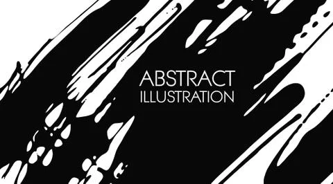 Cool vector bright poster with abstract ink color elements. Stock Illustration