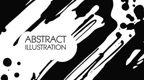 Cool vector bright poster with abstract ink color elements. Stock Illustration