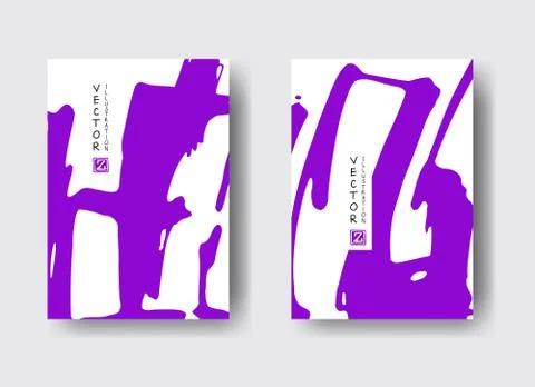 Cool vector bright poster set with abstract colorful elements. Stockillustratie