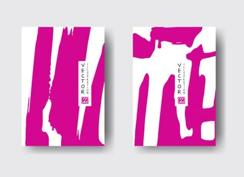 Cool vector bright poster set with abstract colorful elements. Illustrazione stock