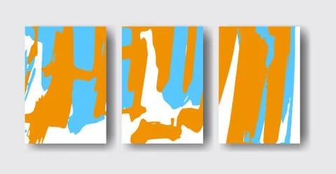 Cool vector bright poster set with abstract colorful elements. Stockillustratie