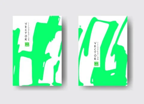 Cool vector bright poster set with abstract colorful elements. Stock Illustration