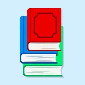 Cool vector flat design illustration on reading with abstract pile of books a Stock Illustration