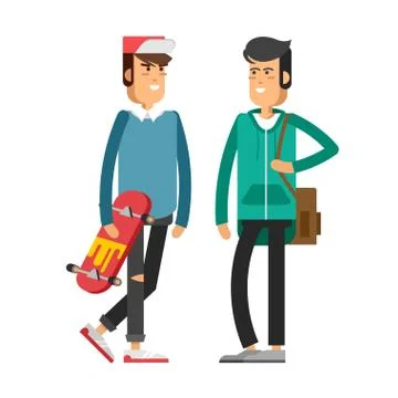 Cool vector hipster man character with beard and takeaway coffee Stock Illustration