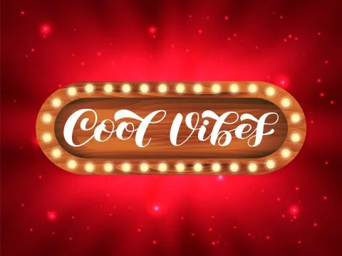 Cool Vibes brush lettering. Vector illustration for banner Stock Illustration