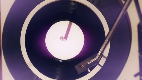 Cool vintage record player with modern style Stock Footage 72548802