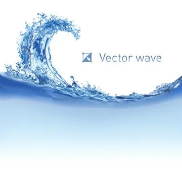 Cool water wave. Illustration on white for design Stock Illustration
