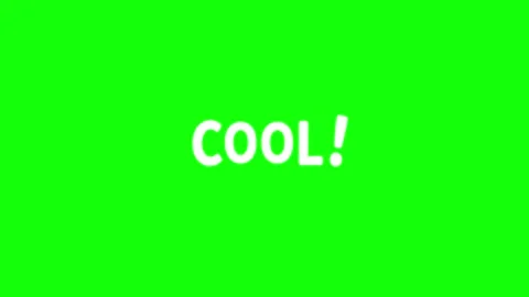 COOL! (White and black text set) Green background Stock Footage 310760024