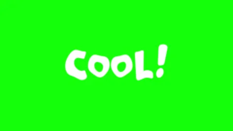 COOL! (white and black text set) Green background Stock Footage 310760031