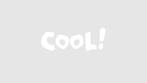 COOL! (White and black text set / 5-second loop) Transparent background Stock Footage 310760135