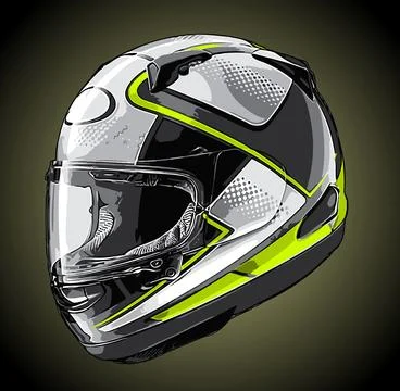 Cool white green helmet vector template Stock Illustration