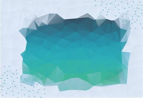 Cool White Triangles Frame Abstract Low Poly Gradient Polygonal Background Stock Illustration