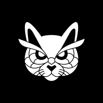Cool wildcat head logo design vector Stock Illustration
