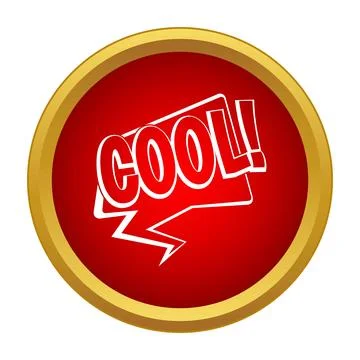 Cool word comic speech bubble in red circle Stock Illustration