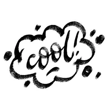 Cool word speech bubble icon symbol. Web design. Sticker design. Hand drawn v Stock Illustration