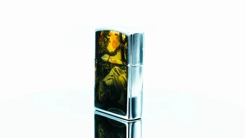 Cool Zippo lighter Stock Footage 114312956