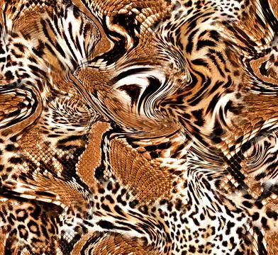 Cool,Abstract,Animal,Seamless,Background,Tile 库存插图