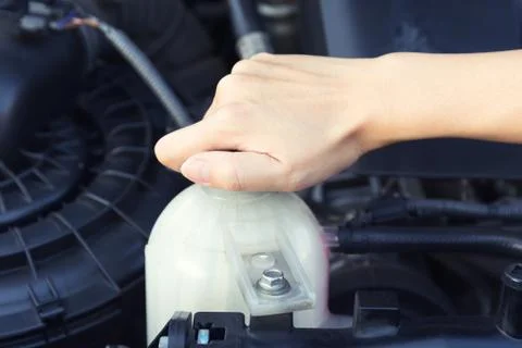 Coolant car check Stock Photos