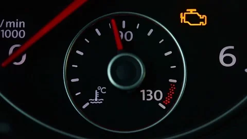Coolant temperature gauge in the car Stock Footage 143839882
