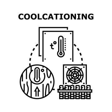 Coolcationing concept finding cool temperature destinations Stock Illustration