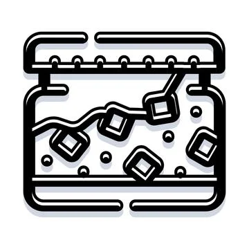 Cooler box keeping drinks and ice cubes cold Stock Illustration