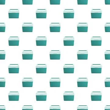 Cooler box seamless pattern for picnic and camping Stock Illustration