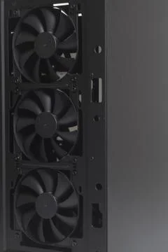 Cooler Fan inside Desktop Computer Case PC Foto stock