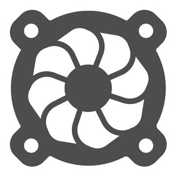 Cooler, fan solid icon, pcrepair concept, cooler, fan vector sign on white 스톡 일러스트