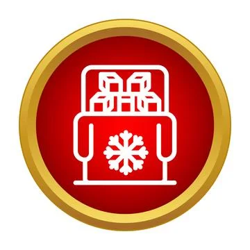 Cooler filled with ice cubes and snowflake icon Stock Illustration