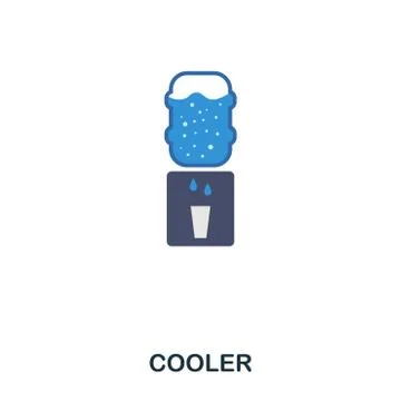 Cooler flat icon. Premium style flat icon design. UI. Illustration of cooler 库存插图