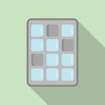 Cooler ice cube tray icon flat vector. Mold container Stockillustratie