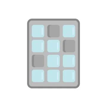 Cooler ice cube tray icon flat vector. Mold container Stockillustratie