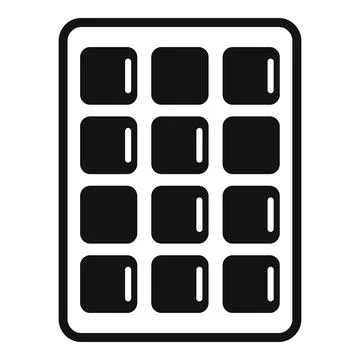 Cooler ice cube tray icon simple . Mold container Stock Illustration