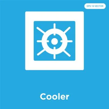 Cooler icon isolated on blue background Free Stock Illustration