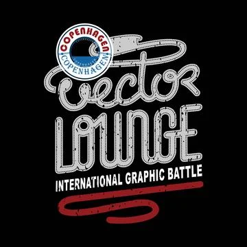 Cooler Lounge Retro Script Typography Design Stock-Illustration