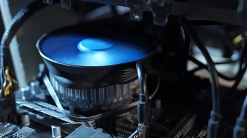 The cooler the motherboard of a personal computer Stock-Footage 87717367