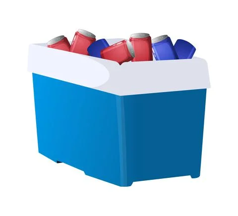 Cooler with soda cans Vector Illustration Stock Illustration