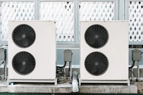 Cooling Air Condition Unit and Control System, Air Condenser Engine Station O Stock Photos
