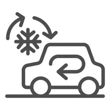 Cooling car system line icon. Auto air conditioning vector illustration isolated Stock Illustration