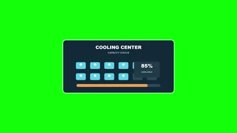 Cooling Center Capacity Status Green Screen Overlay Video stock 343914403