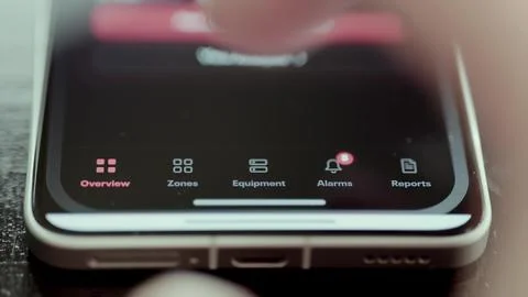 Cooling control application provides navigation for overview, zones Stock Photos