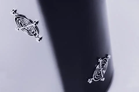 Cooling CPU cooler on a dark casing. Cooling fans are illuminated Stock Photos