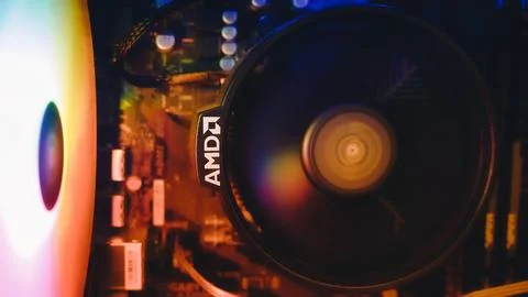 Cooling the CPU of a modern personal computer Stock Photos