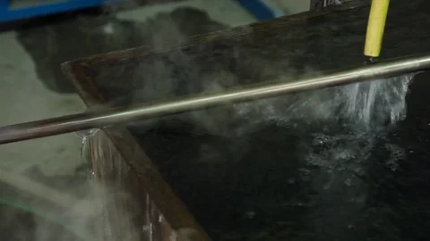 Cooling down a rod, The Glass Blower Workshop, Murano Italy 1 Stock Footage 126698874