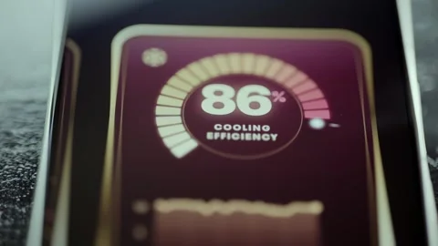 Cooling Efficiency Gauge Showing Eighty Six Percent 4K Stock Footage 341358182
