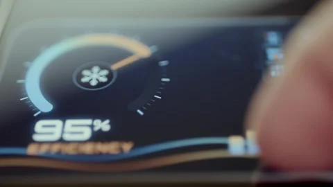 Cooling Efficiency Gauge Showing Ninety Five Percent 4K Stock Footage 341357662