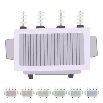 Cooling electrical transformer vector cartoon graphic Stock Illustration